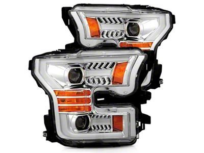 AlphaRex 15-17 Ford F-150 PRO-Series Projector Headlights Plank Style Chrm - 880157