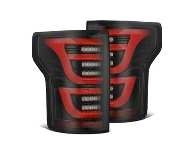 AlphaRex 15-20 Ford F-150 Luxx LED Tail Lights Pair Black/Red - 652050