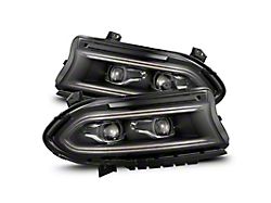 AlphaRex LUXX-Series LED Proj Headlights Black w/Activtn (15-23 Dodge Charger)