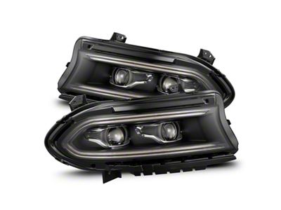 AlphaRex 15-23 Dodge Charger LUXX-Series LED Proj Headlights Black w/Activtn - 880599