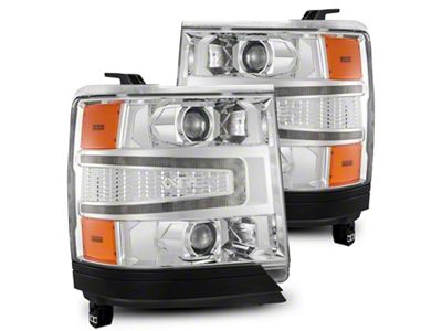 AlphaRex 16-18 Chevy 1500HD LUXX LED Proj Headlights Chrome w/Seq - 880235