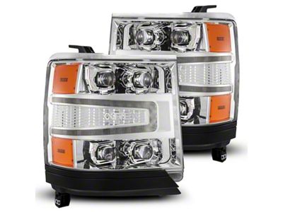 AlphaRex 16-18 Chevy 1500HD NOVA-Series LED Proj Headlights Chrm w/Actv - 880238