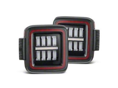 AlphaRex 18-23 Jeep Wrangler JL NOVA Prismatic LED Taillights Black-Red - 602020