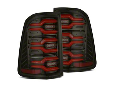 AlphaRex 19-21 Dodge Ram 1500 Luxx-Series LED Tail Lights Black/Red - 640050