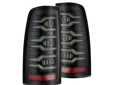 AlphaRex 99-06 Chevrolet Silverado Sierra LUXX-Series LED Tail Lights Alpha-Black - 620005