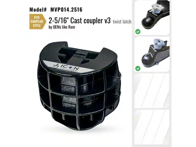 Altor Icon Trailer Coupler Lock for 2-5/16-Inch Hitch Ball; Cast with Twist Latch Coupler