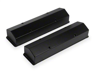 Mr. Gasket Aluminum Valve Cover; 1/4 in. Billet Rail; OEM Height; Pair; - 6811BG
