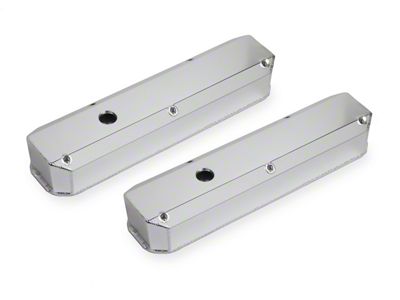 Mr. Gasket Aluminum Valve Cover; Bead Blast Silver Anodized Finish; Pair; - 6860G
