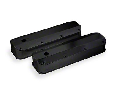 Mr. Gasket Aluminum Valve Cover; Black Finish; Pair; - 6880BG