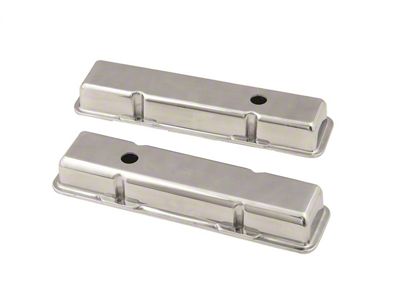 Mr. Gasket Aluminum Valve Cover; Plain Top; w/Baffle; Short; Pair; - 6850