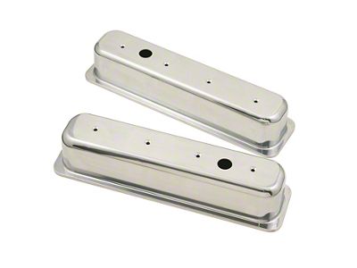Mr. Gasket Aluminum Valve Cover; Polished; Baffled; Center Bolt; 3 11/16 in. Tall; Pair; - 6870G