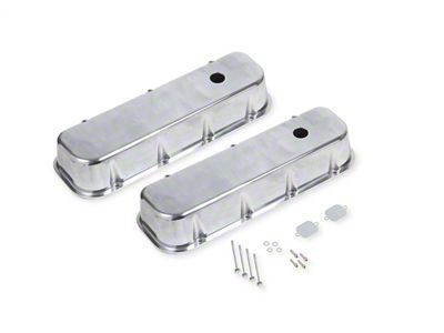 Mr. Gasket Aluminum Valve Cover; Tall Style; Pre-Punched Breather Openings w/Baffles; Pair; - 6858G