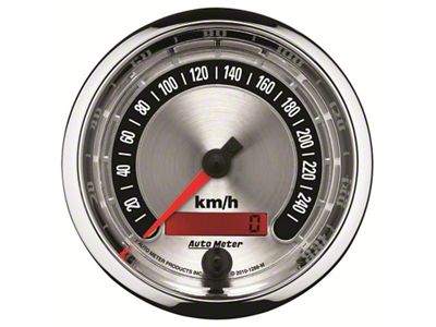 Auto Meter American Muscle 85.7mm Electric Programmable Metric 260kph Speedometer - 1288-M