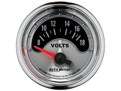 Auto Meter American Muscle 52mm Short Sweep Electric 18V Voltmeter Gauge - 1294