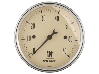 Auto Meter 3-1/8in Antique Beige In-Dash 7K RPM Tachometer Gauge - 1898