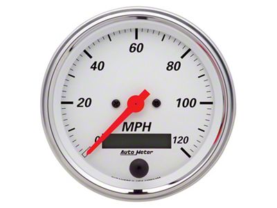 Auto Meter Arctic White 3 3/8in 0-120 MPH Electronic Speedometer w/ - 1380