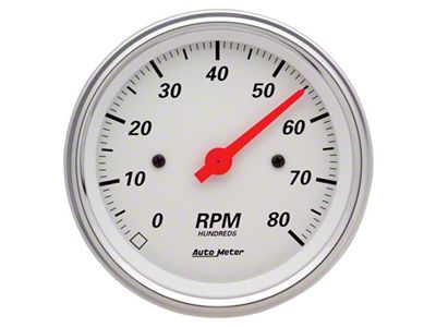 Auto Meter Arctic White 3 3/8in 8k RPM In Dash Tachometer - 1390