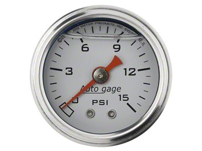 Auto Meter Autogage 1.5in Liquid Filled Mechanical 0-15 PSI Fuel Pressure - 2175