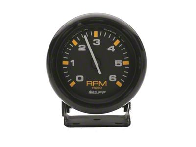 Auto Meter Autogage 2-3/4in Black 6; 000 RPM Pedestal Mount Mini Tachometer - 2306