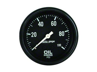 Auto Meter Autogage 2-5/8in Mechanical Black 0-100 PSI Oil Pressure Gauge - 2312