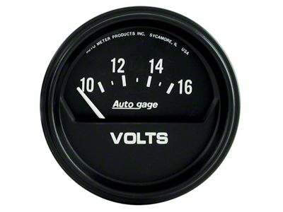 Auto Meter Autogage 2-5/8in 16V Electrical Voltmeter - Black - 2319