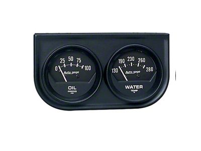 Auto Meter AutoGage Two-Gauge Console 52.4mm Mech 0-100 PSI Oil Press - 2345