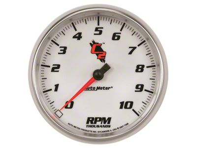 Auto Meter C2 Series 5-Inch In-Dash Tachometer; 0-10000 RPM (Universal; Some Adaptation May Be Required)