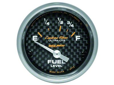 Auto Meter Carbon Fiber 52mm 73E-10F Electronic Fuel Level Gauge - 4715