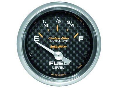 Auto Meter Carbon Fiber 52mm 240 Empty-33 Full Electronic Fuel Level - 4716