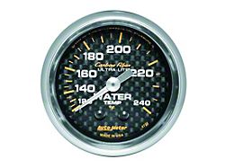 Auto Meter Carbon Fiber Series 2-1/16-Inch Water Temperature Gauge; 120-240 Fahrenheit; Mechanical (Universal; Some Adaptation May Be Required)
