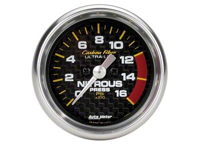 Auto Meter Carbon Fiber 52mm 0-1600 PSI Full Sweep Electronic Nitrous - 4774