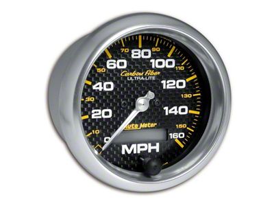 Auto Meter Carbon Fiber 85.7mm 160MPH Range Speedometer Elect. Programmable Gauge - 4789