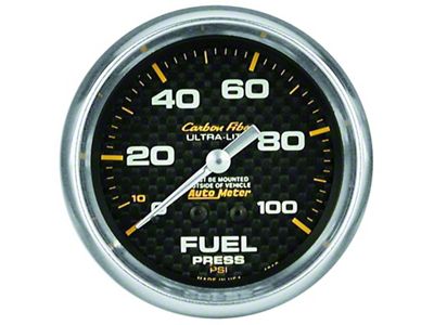 Auto Meter Carbon Fiber 66.7mm 0-15 PSI W/O ISO Fuel Pressure - 4811