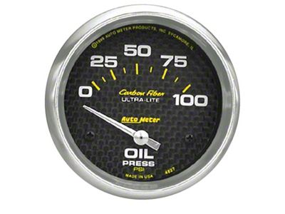 Auto Meter Carbon Fiber 66.7mm Short Sweep Electronic 0-100 PSI Oil - 4827