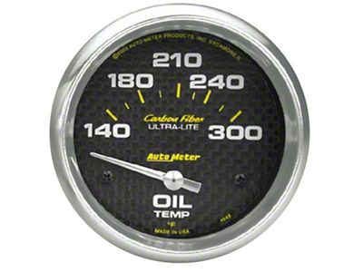 Auto Meter Carbon Fiber Oil Temp 66.7mm 2 5/8in Short Sweep - 4848