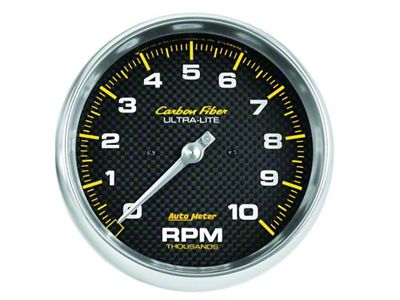 Auto Meter Carbon Fiber Series 5-inch 10000 RPM Tachometer - 4898