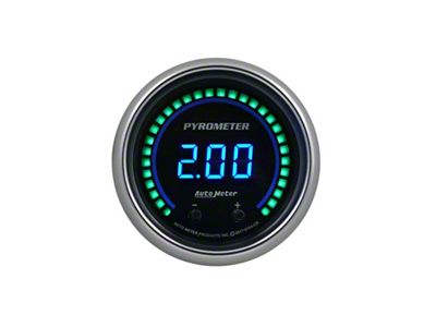 Auto Meter 52.4mm Black Two Channel 0-2000 Degree Pyrometer EGT Cobalt - 6744-CB