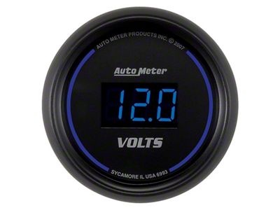 Auto Meter Cobalt Digital 52.4mm Black Voltmeter - 6993