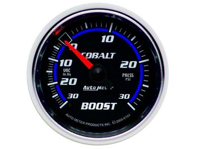 Auto Meter Cobalt Series 2-1/16-Inch Boost/Vacuum Gauge; 30 inHG / 30 PSI; Mechanical (Universal; Some Adaptation May Be Required)
