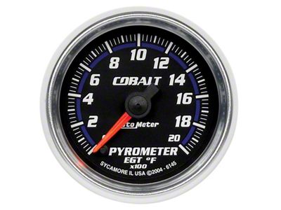 Auto Meter Cobalt 52mm 2000 Deg F Electronic Pyrometer Gauge - 6145