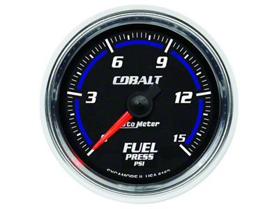 Auto Meter Cobalt 52mm 15 PSI Electronic Fuel Pressure Gauge - 6162