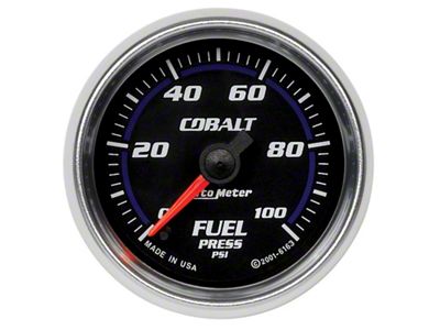 Auto Meter Cobalt Series 2-1/16-Inch Fuel Pressure Gauge; 0-100 PSI; Digital Stepper Motor (Universal; Some Adaptation May Be Required)