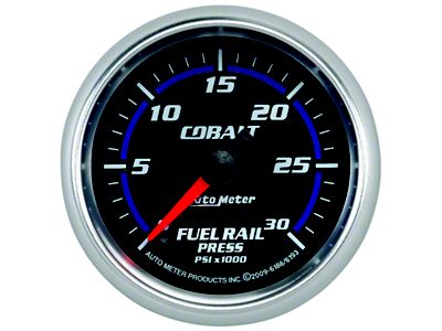 Auto Meter Cobalt 52mm 0-30; 000 PSI F/S Electronic Diesel Fuel Rail - 6186