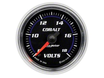Auto Meter Cobalt 52mm 8-18 Voltmeter Electronic Gauge - 6191