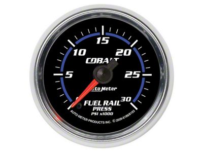 Auto Meter Cobalt 52mm 0-30; 000 PSI F/S Electronic Diesel Fuel Rail - 6193