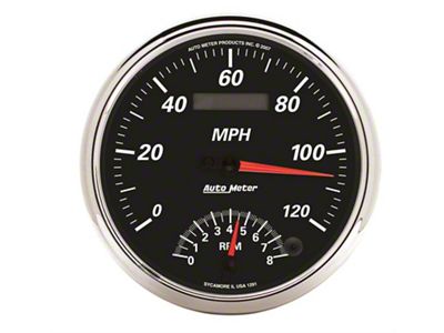 Auto Meter Designer Black II 5in 120 MPH & 8k RPM - 1291