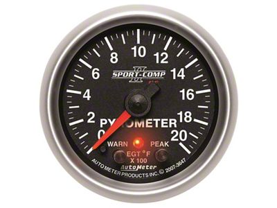 Auto Meter Elite 52.4mm 0-2000F Pyrometer Peak & Warn w/ Electronic - 3647