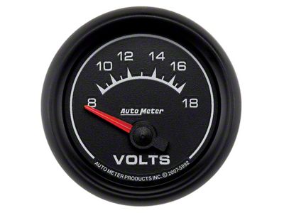 Auto Meter Euro-Style 2-1/16in 8-18V Short Sweep Electronic Voltmeter Gauge - 5992