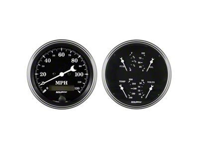 Auto Meter Gauge Kit 2 pc. Quad & Speedometer 5in - 1703