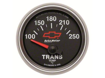 Auto Meter GM Bowtie Black 2-1/16in 100-250 Degree F Electronic Transmission - 3649-00406
